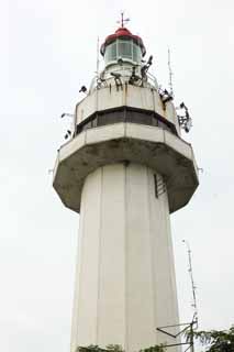 photo,material,free,landscape,picture,stock photo,Creative Commons,Mt. Yantai Lighthouse, sightseeing spot, Modern architecture, souvenir shop, resort