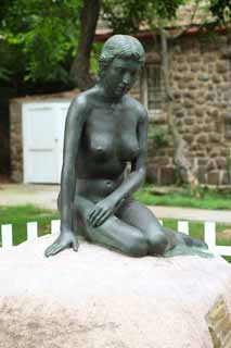 foto,tela,gratis,paisaje,fotografa,idea,Monte. Estatua de bronce del parque de Yantai, Sitio de turismo, Mujer, Mujer desnuda, Centro vacacional