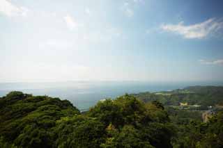 fotografia, materiale, libero il panorama, dipinga, fotografia di scorta,Mt. sega, cielo blu, montagna, foresta, nave