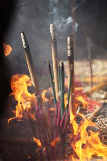 fotografia, material, livra, ajardine, imagine, proveja fotografia,Uma HangzhouLingyingTemple incenso vara, Budismo, Um proprietrio de incenso, Uma vara de incenso, Fumaa