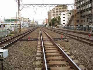 fotografia, materiale, libero il panorama, dipinga, fotografia di scorta,Una pista, pista quadrupla, ferrovia, pista, in alto il filo