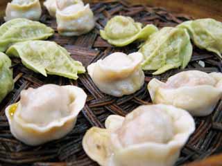 fotografia, materiale, libero il panorama, dipinga, fotografia di scorta,Un gyoza di esalazione, gyoza, Green, cesto che vaporizza, Cibo cinese