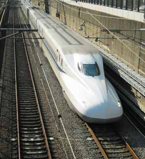 Foto, materiell, befreit, Landschaft, Bild, hat Foto auf Lager,Der Tokaido Shinkansen, Eisenbahn, Der Shinkansen, Wei, schnelles Transitgleis