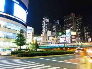 Foto, materiell, befreit, Landschaft, Bild, hat Foto auf Lager,Shinjuku-Universitt Wache, Hochhaus, Licht, Eisenbahn, 