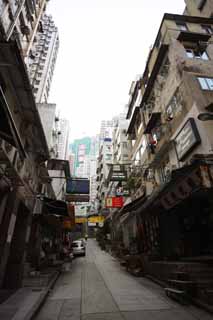 Foto, materieel, vrij, landschap, schilderstuk, bevoorraden foto,Volgens Hong Kong, Boodschappend doend stadsdeel, Signboard, Gebouw, Helling