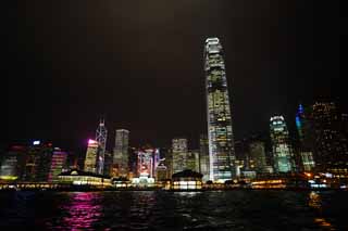 foto,tela,gratis,paisaje,fotografa,idea,La vista de noche de Hong Kong, Rascacielos, Edificio, Nen, Vista de noche