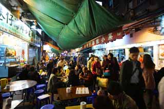 Foto, materieel, vrij, landschap, schilderstuk, bevoorraden foto,Avond Hong Kong, Neon, Opkomst, Winkel, Signboard