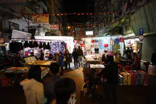 Foto, materieel, vrij, landschap, schilderstuk, bevoorraden foto,Avond Hong Kong, Neon, Opkomst, Winkel, Signboard