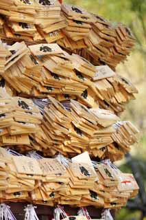 photo, la matire, libre, amnage, dcrivez, photo de la rserve,Un comprim de votive EgaraTenjin-shaShrine, Temple shintoste, prune, Kamakura, Mettez en colre Tenjin