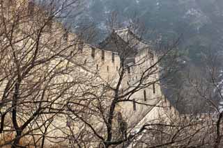 Foto, materieel, vrij, landschap, schilderstuk, bevoorraden foto,Mu Tian Yu Great Wall, Kasteel muur, Uitkijk op een kasteel, De Hsiung-nu, 