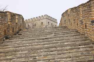 Foto, materieel, vrij, landschap, schilderstuk, bevoorraden foto,Mu Tian Yu Great Wall, Kasteel muur, Uitkijk op een kasteel, De Hsiung-nu, Vuurmond