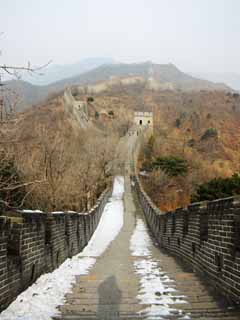 Foto, materieel, vrij, landschap, schilderstuk, bevoorraden foto,Mu Tian Yu Great Wall, Kasteel muur, Uitkijk op een kasteel, De Hsiung-nu, 