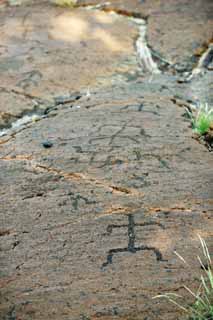 Foto, materiell, befreit, Landschaft, Bild, hat Foto auf Lager,Puako Petroglyph, Lava, Schlieen Sie Kunst ab, Petroglyph, kaha-kii