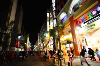 Foto, materieel, vrij, landschap, schilderstuk, bevoorraden foto,Benedenstad van Ikebukuro, Winkel, Neon, Straatlantaarn, Koper