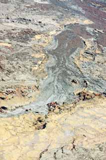 photo,material,free,landscape,picture,stock photo,Creative Commons,Hawaii Island aerial photography, Lava, The crater, crack in the ground, Desert