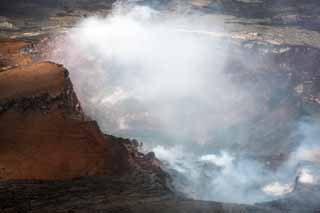 Foto, materieel, vrij, landschap, schilderstuk, bevoorraden foto,Mt. Kilauea, Lava, De krater, Puu Oo, Rook