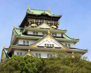 fotografia, materiale, libero il panorama, dipinga, fotografia di scorta,Torre del Castello di Osaka, , , , 