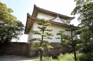 Foto, materieel, vrij, landschap, schilderstuk, bevoorraden foto,Osaka Castle Rokuban schokdempertoren, , , , 