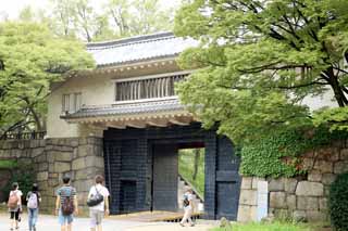 Foto, materiell, befreit, Landschaft, Bild, hat Foto auf Lager,Osaka Castle Aoya Tor, , , , 