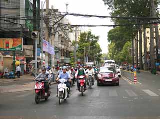 Foto, materiell, befreit, Landschaft, Bild, hat Foto auf Lager,Straen von Ho-Chi-Minh-Stadt, , , , 