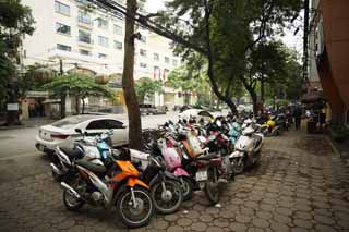 Foto, materieel, vrij, landschap, schilderstuk, bevoorraden foto,Sidewalk in Hanoi., , , , 