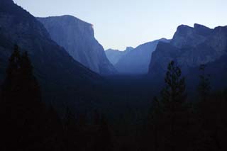 Foto, materieel, vrij, landschap, schilderstuk, bevoorraden foto,Dageraad van yosemite, Klif, De dageraad, Vallei, YOSEMITE