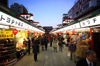 photo, la matire, libre, amnage, dcrivez, photo de la rserve,Le temple d'Asakusa Kannon et la Rue Commerante Nakamise, , , , 