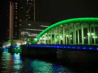 Foto, materiell, befreit, Landschaft, Bild, hat Foto auf Lager,Die Nacht der Kachidoki Bridge, , , , 