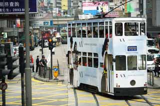 Foto, materieel, vrij, landschap, schilderstuk, bevoorraden foto,Hong Kong Tram, , , , 