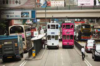 Foto, materiell, befreit, Landschaft, Bild, hat Foto auf Lager,Hong Kong Tram, , , , 