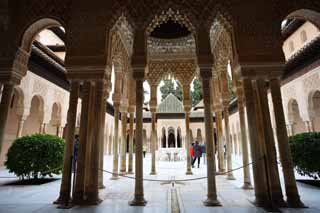 Foto, materieel, vrij, landschap, schilderstuk, bevoorraden foto,Alhambra Lion patio, , , , 