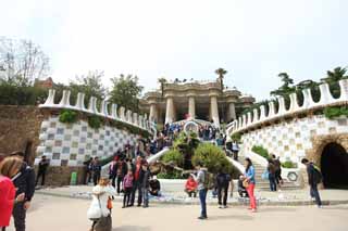 Foto, materieel, vrij, landschap, schilderstuk, bevoorraden foto,Park Guell, , , , 