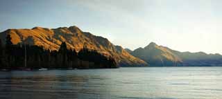 Foto, materieel, vrij, landschap, schilderstuk, bevoorraden foto,Lake Wakatipu, , , , 