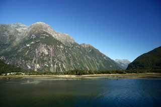 Foto, materieel, vrij, landschap, schilderstuk, bevoorraden foto,Milford Sound, , , , 