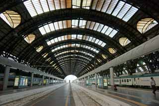 Foto, materieel, vrij, landschap, schilderstuk, bevoorraden foto,Het Centraal Station van Milaan., , , , 