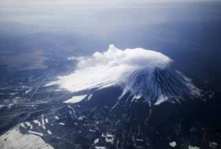 foto,tela,gratis,paisaje,fotografa,idea,Monte. Fuji, Monte. Fuji, Singularidad, Aerofoto, Las montaas cubiertas de nieve