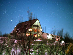 photo,material,free,landscape,picture,stock photo,Creative Commons,Starry sky and a lodge, mountain, grove, , 