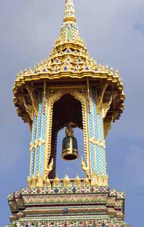 photo,material,free,landscape,picture,stock photo,Creative Commons,Belfry of Temple of the Emerald Buddha, Gold, Buddha, Temple of the Emerald Buddha, Sightseeing