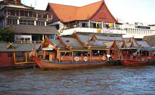 Foto, materieel, vrij, landschap, schilderstuk, bevoorraden foto,EEN Thailand-zoals welbehagen boot, Schip, Dak, Schuurbord, De Menam