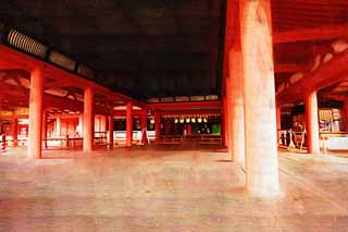 illust,tela,gratis,paisaje,fotografa,idea,pintura,Lpiz de color,dibujo,Un santuario principal de Itsukushima - Shrine de jinja, La herencia cultural de mundo, Santuario principal, Santuario sintosta, Soy el rojo de cinnabar