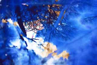 illust, materiell, befreit, Landschaft, Bild, Gemlde, Farbbleistift, Wachsmalstift, Zeichnung,,Der Himmel, der gebrochen wird, Eis, See, See Onuma, Das Frieren