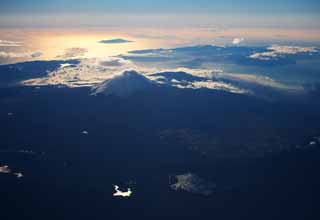 Foto, materiell, befreit, Landschaft, Bild, hat Foto auf Lager,Es ist Ooshima, Izu in Mt. Fuji, Mt. Fuji, Eigenartigkeit, Japanischer Wisterie, Ein therisches Foto