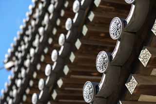 photo,material,free,landscape,picture,stock photo,Creative Commons,Look up at Five Storeyed Pagoda, Buddhism, Five Storeyed Pagoda, wooden building, blue sky