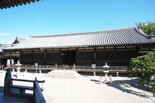 foto,tela,gratis,paisaje,fotografa,idea,Saln / fotografa de relicario de Temple de ji de - de Horyu, Buddhism, Saln de relicario, Fotografa, Edificio de madera