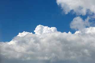 Foto, materieel, vrij, landschap, schilderstuk, bevoorraden foto,De overkant van de zee van de bewolking, Blauwe lucht, Wolk, Thunderhead, Een vliegtuig