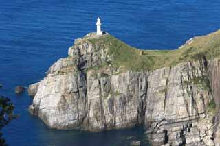 fotografia, materiale, libero il panorama, dipinga, fotografia di scorta,Grande faro di Sezaki, rupe, Il mare, cielo blu, Grande faro di Sezaki