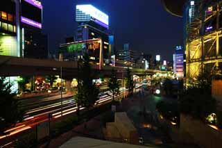 fotografia, materiale, libero il panorama, dipinga, fotografia di scorta,Notte di Roppongi, Il centro, strada pubblica, Neon, Luminarie