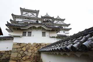 fotografia, materiale, libero il panorama, dipinga, fotografia di scorta,Himeji-jo il Castello, Quattro tesori nazionali Arroccano, Sadanori Akamatsu, Shigetaka Kuroda, Hideyoshi Hashiba