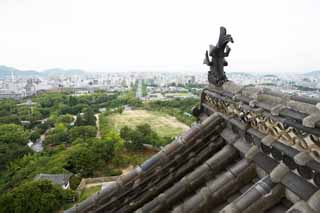 Foto, materiell, befreit, Landschaft, Bild, hat Foto auf Lager,Die Landschaft von Himeji-jo Burg, Vier nationale Schtze-Burg, Sadanori Akamatsu, Shigetaka Kuroda, Hideyoshi Hashiba