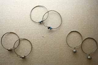 photo, la matire, libre, amnage, dcrivez, photo de la rserve,Les boucles d'oreille d'Ainu, Lazuli du lapis, Accessoires, Mtal, Ainu